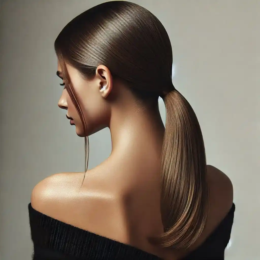 Sleek and Polished Low Ponytail