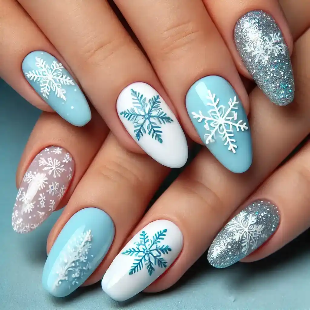 Snowflake Nail Art