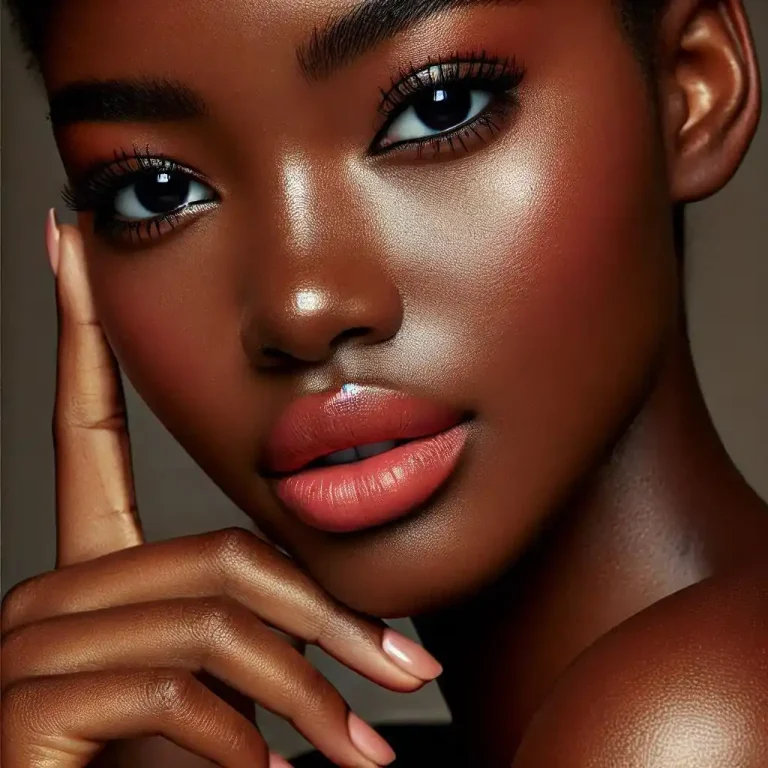 Bronzed Skin & Coral Lipstick