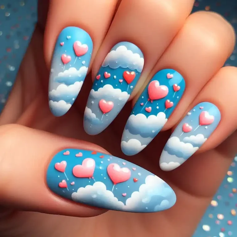 Candy Hearts on a Cloudy Sky