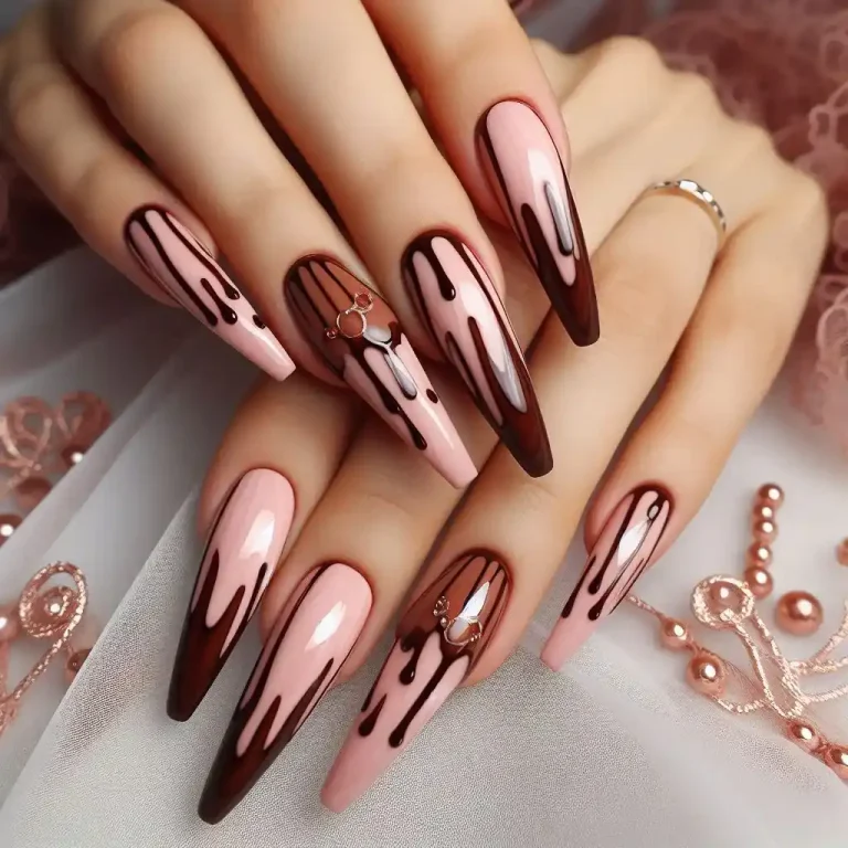 Chocolate Drip Nails