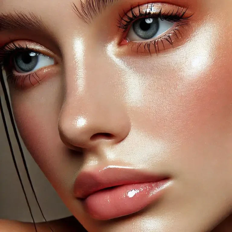 Dewy Skin with Soft Peach Tones