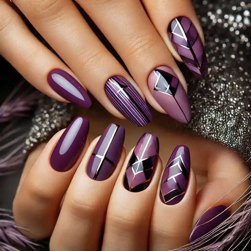 Eggplant Purple with Metallic Accents 