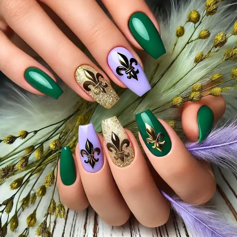 Fleur-de-Lis Accent Nails