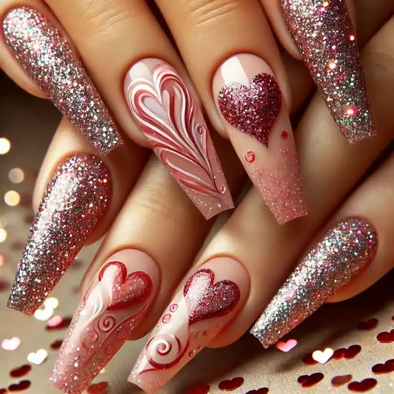 Glitter Heart Swirls