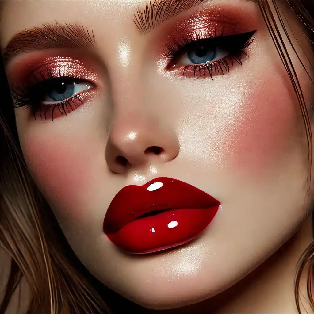 Glossy Vinyl Red Lips 