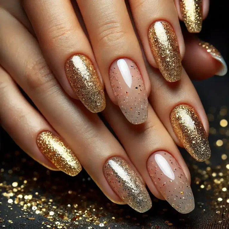 Gold Glitter Cuticles