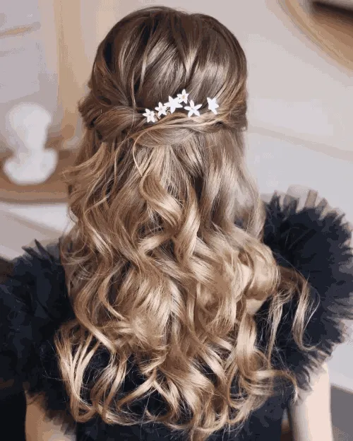 Half Up Half Down Prom Hairstyle with Twists