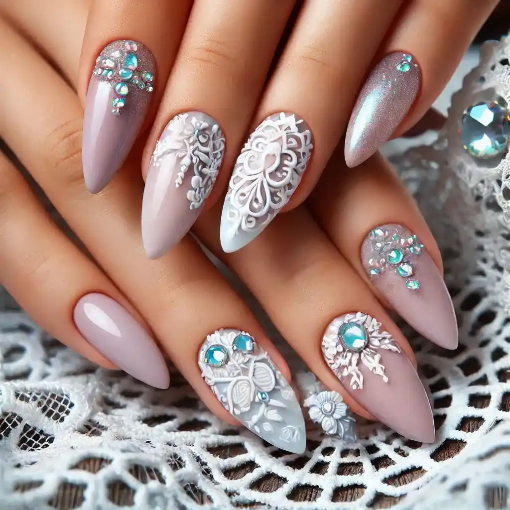 Lace-Inspired Nail Art