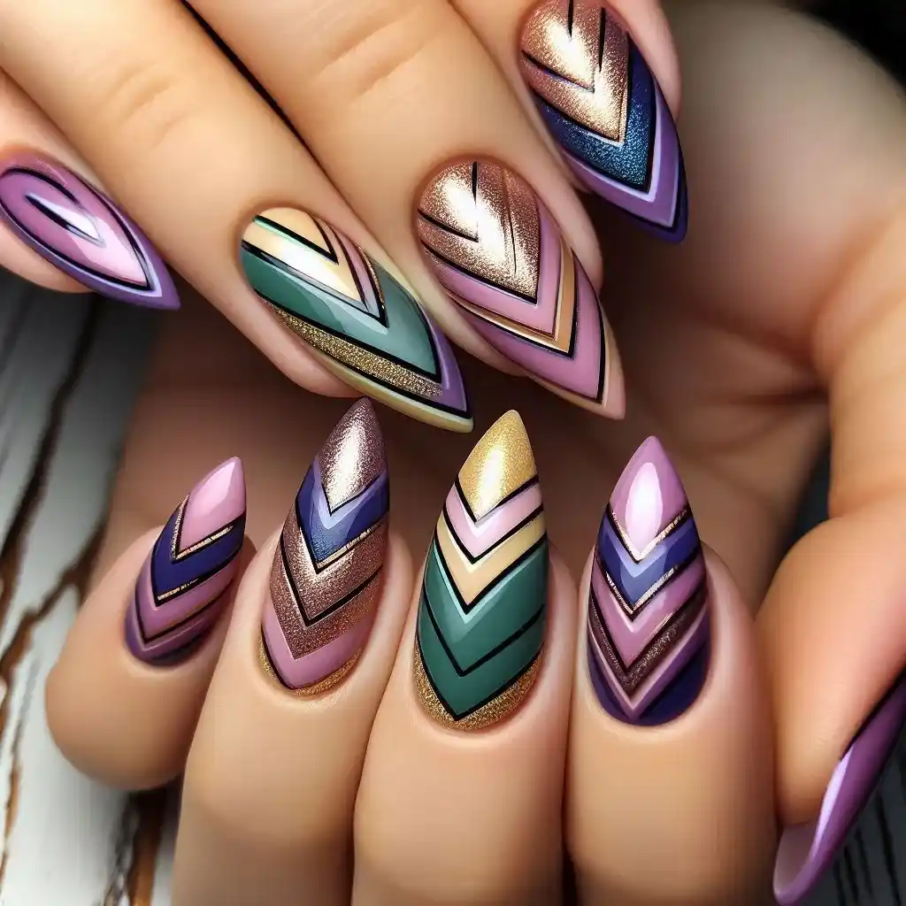 Mardi Gras Chevron Pattern