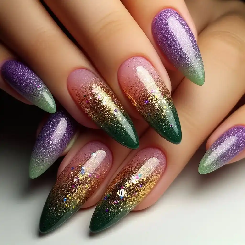 Mardi Gras Glitter Gradient