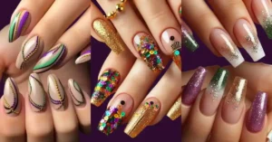 Glamorous Mardi Gras Nail Ideas That Shine Like Beads and Crowns