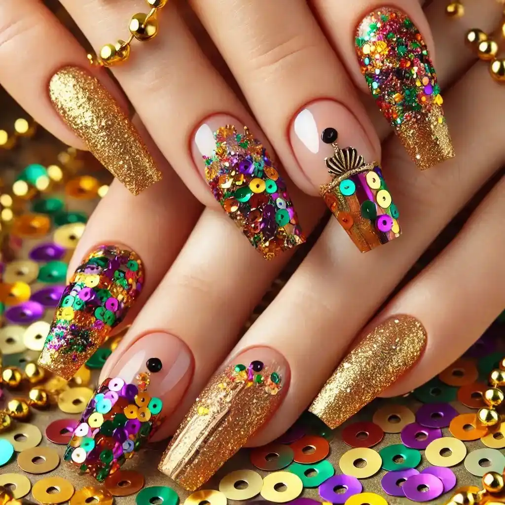 Mardi Gras Sequin Embellished