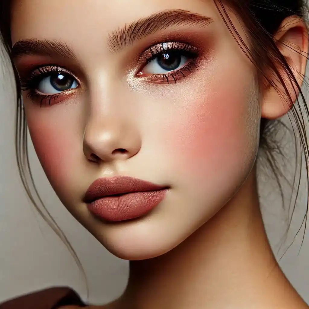 Matte Brown Eyes with Barely-There Lips