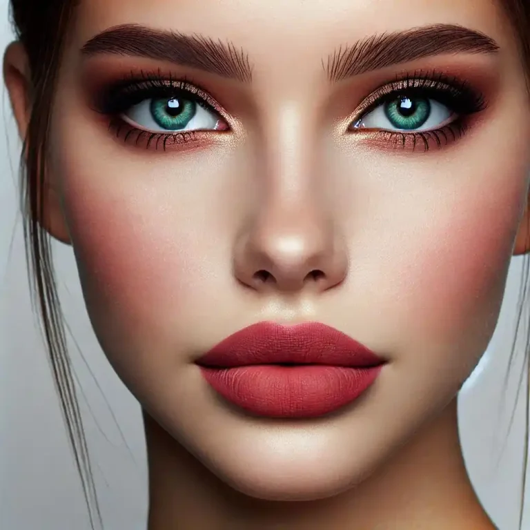 Matte Neutral Eyes with Bold Lips