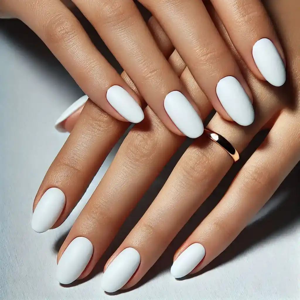 Matte White Nails