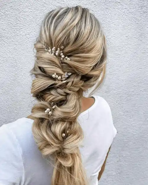 Mermaid Braid with Pearl and Silver Accessories