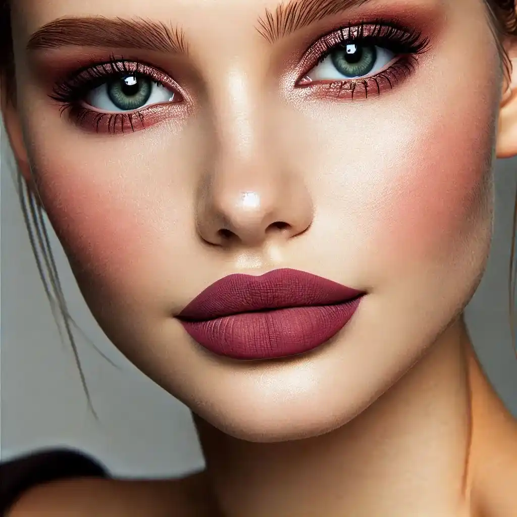 Muted Plum Lips with Minimal Eyeshadow