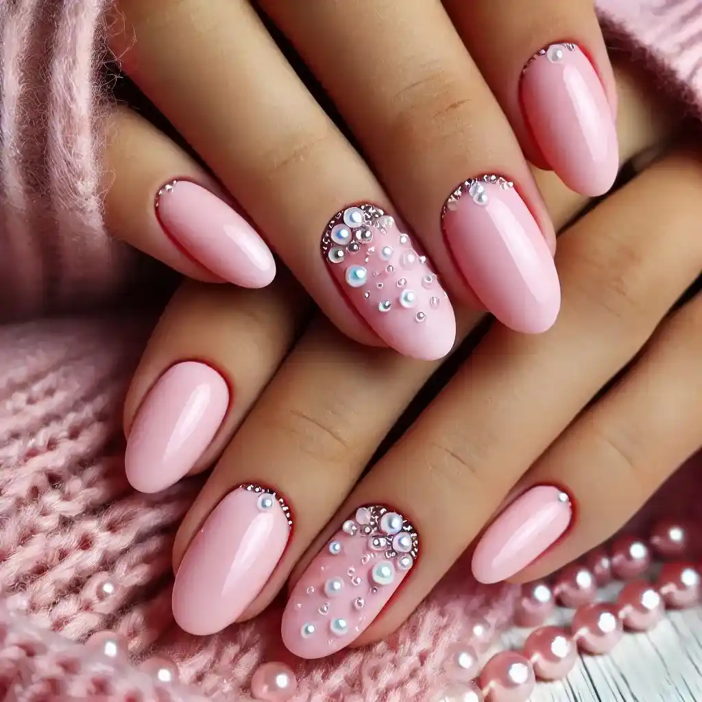 Pearl-Embellished Nails