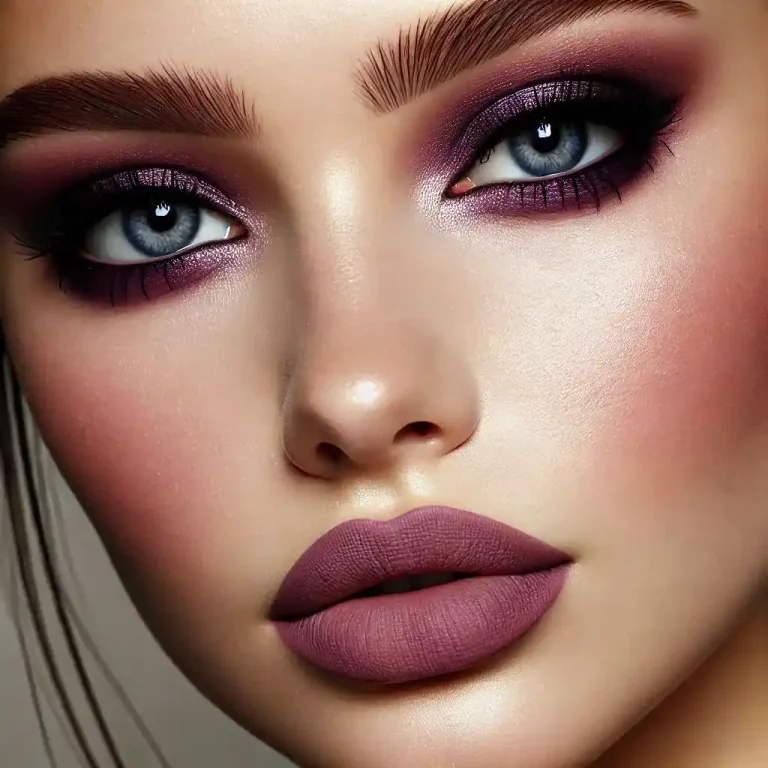 Purple Smokey Eyes with Mauve Lips