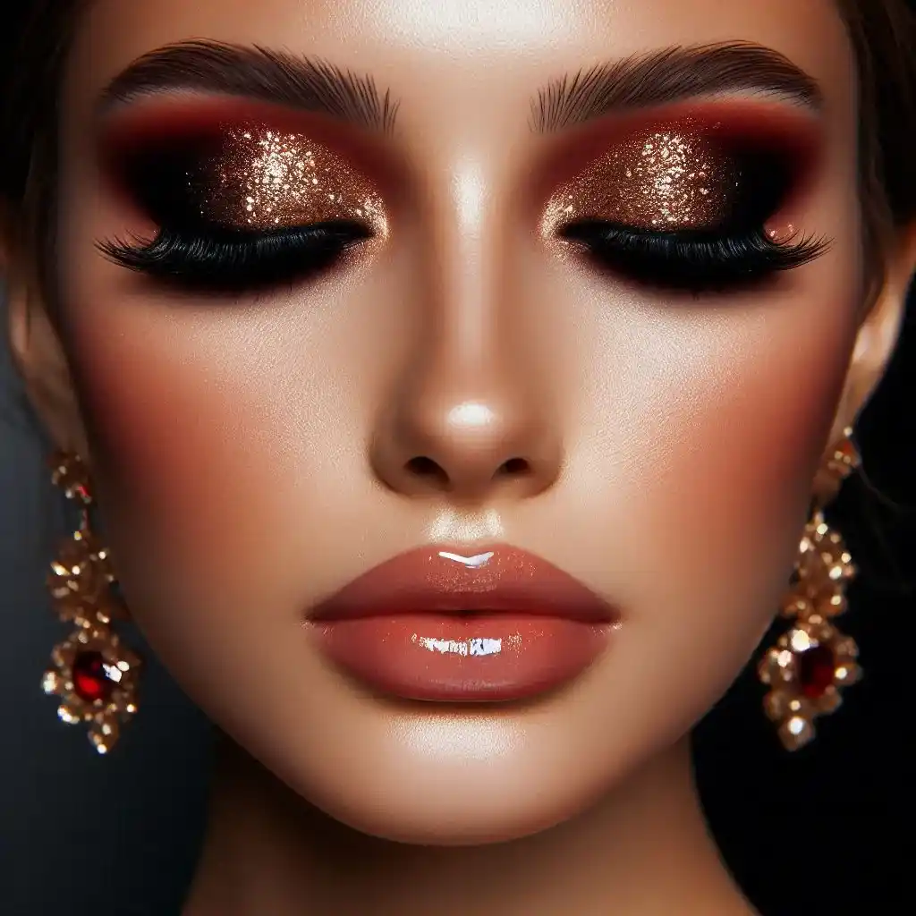 Red Smoky Eye with Gold Accents 