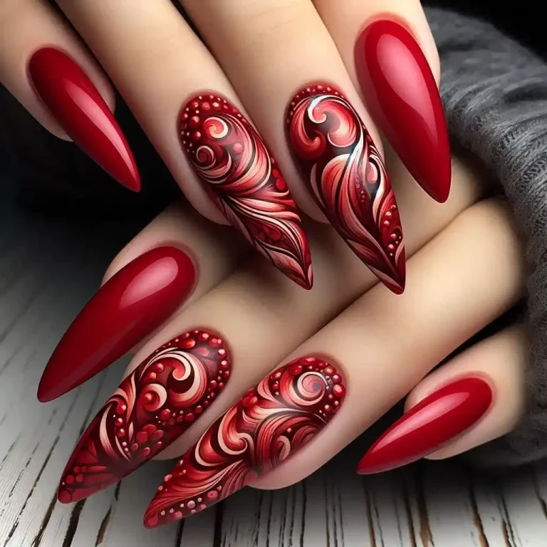 Red with Swirl Art