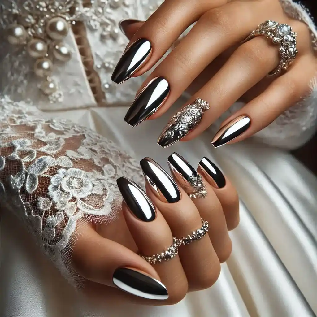 Silver Chrome Nails