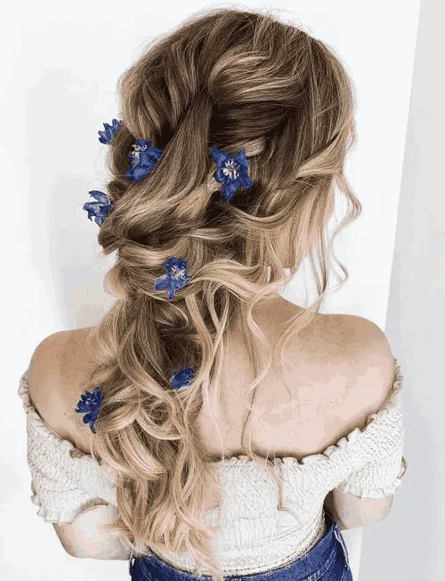 Soft Braid with Real Flowers