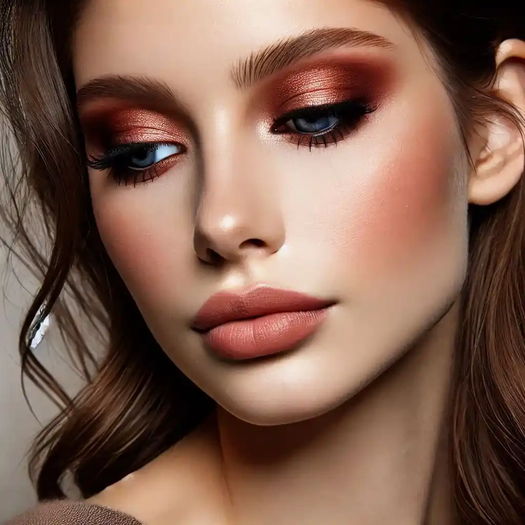 Soft Smokey Eyes and Peach Lips