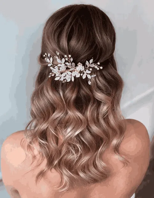 Soft Wavy Prom Half Up Hairstyle