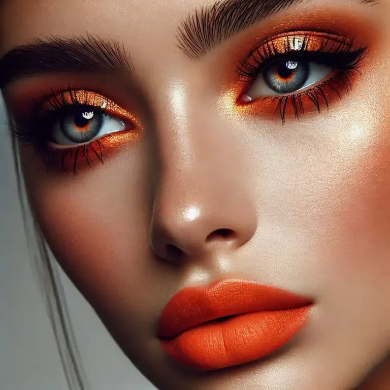 Sunset Eyes with Orange Lips