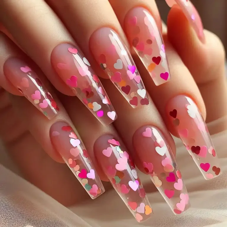 Sweetheart Confetti Nails