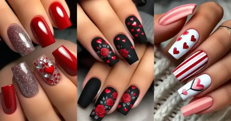 Romantic Valentines Square Nails for a Perfect Date Look