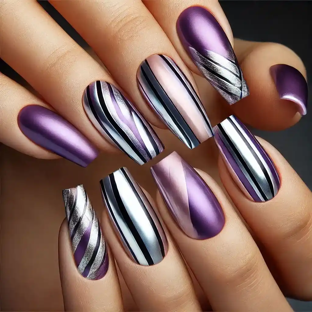 Violet and Silver Stripes 