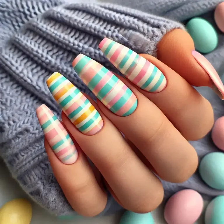 Candy Stripe Nails