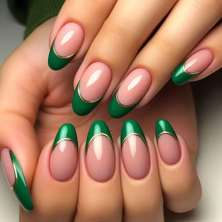 Classic Green French Tips