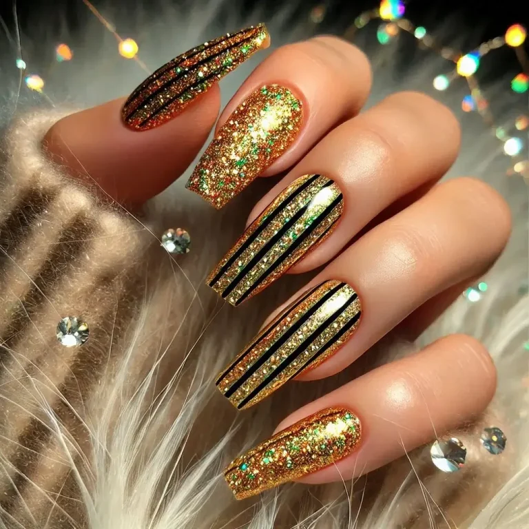 Gold Glitter Stripes