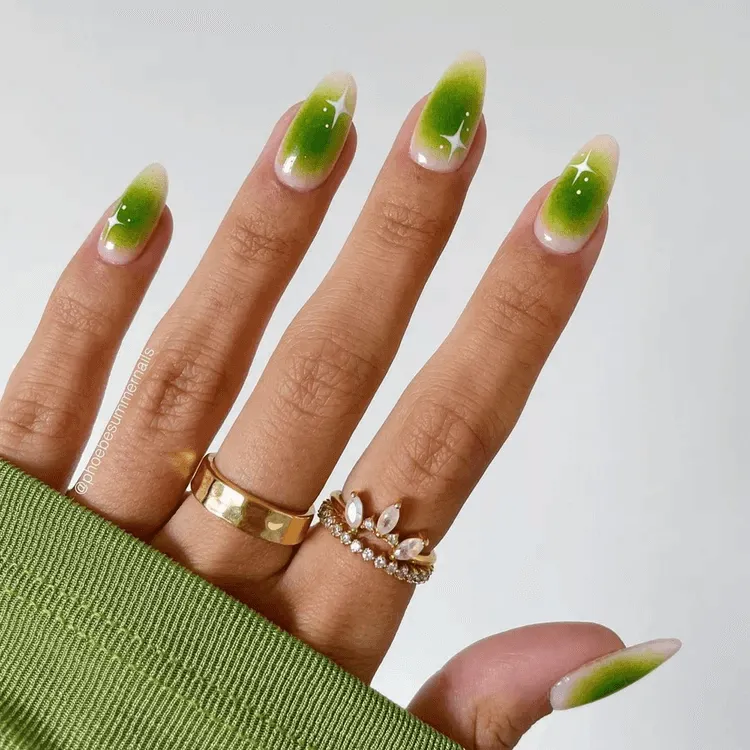 Green Aura Nails 