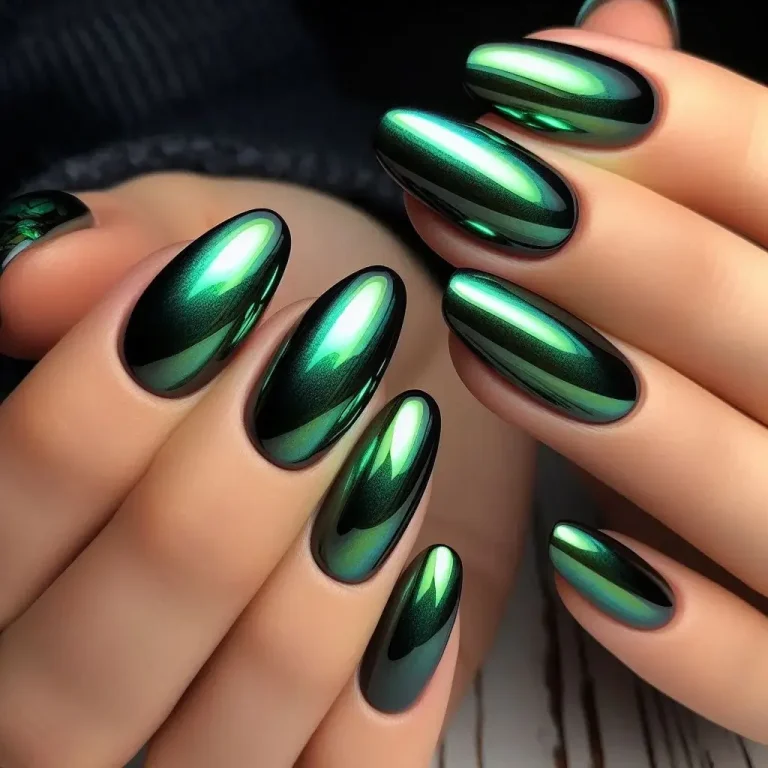 Green Chrome Nails