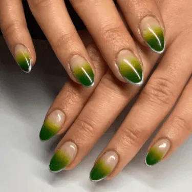 Green Ombré with Silver Accents 