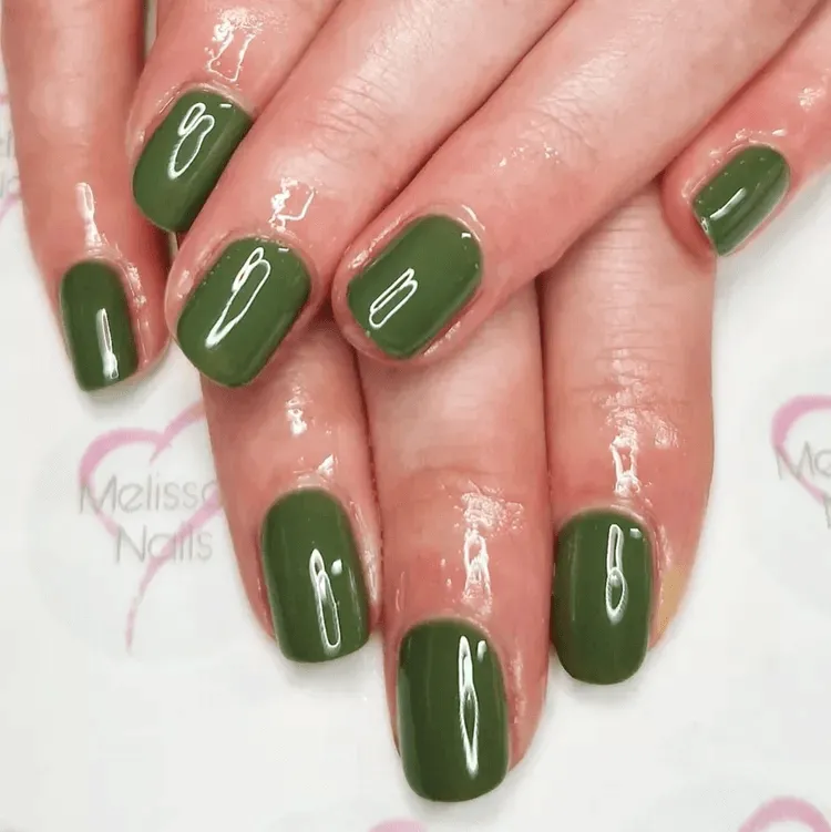 Khaki Green Nails 