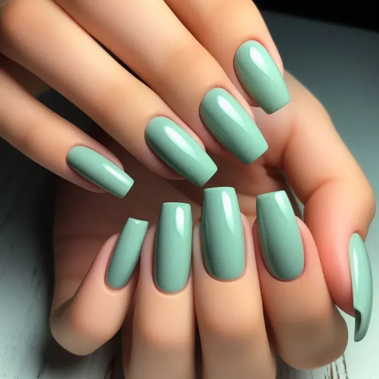 Mint Green Solid Nails