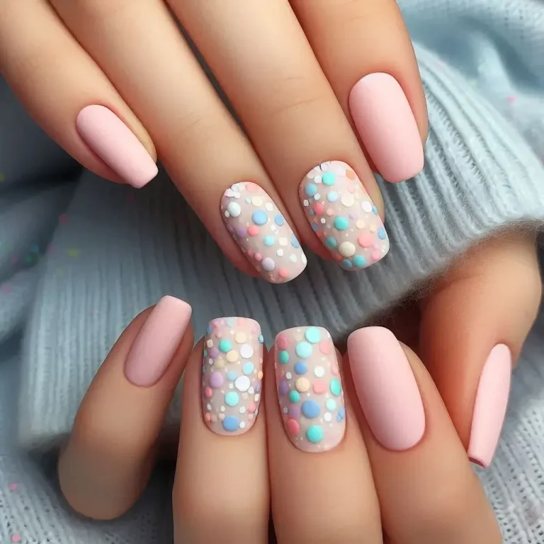 Pastel Confetti Nails