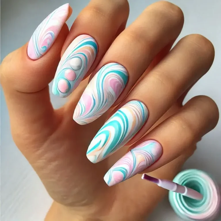 Pastel Marble Nails