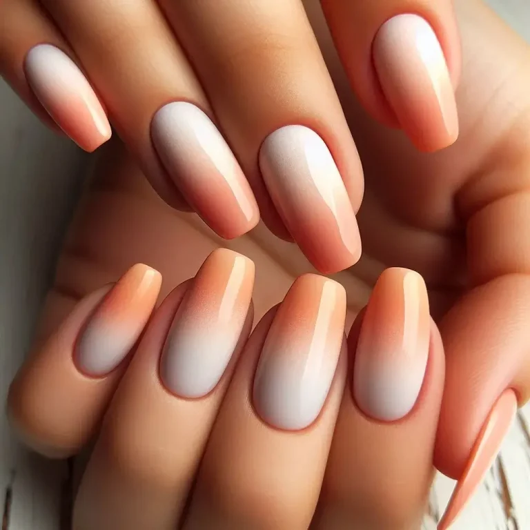 Soft Peach Ombre Nails